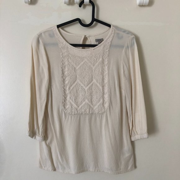 UO Ecote Cream Blouse - Picture 1 of 4